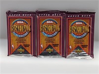 (3) 1991-92 Upper Deck SEALED Basketball Packs