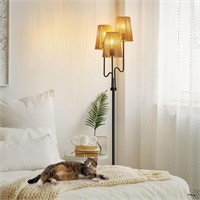 Boho Floor Lamp  68in  Rattan Floor Lamp with