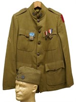 WWI 28th Infantry Division Tunic, Hat, and Medals