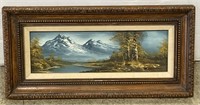 (LM) Artist Signed Mountain Oil Painting On Board