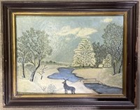(RK) 1943 Myrtle Doolen Oil Painting on Board 15