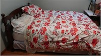 Queen Size Wood Bed  w/Mattress