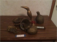 Drawer of Assorted Brass & Cast Iron Pieces (7)