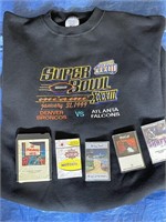 Super Bowl Sweat Shirt/Super Bowl Cassette, etc..