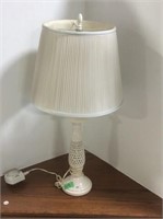 White Metal Table Lamp, 29 in. tall