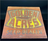 Golden Acres Seed Dealer Metal Farm Sign