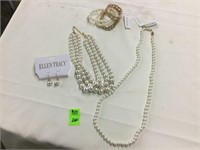 Ellen Tracy earrings necklace and bracelets and