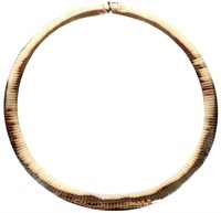 10K YELLOW GOLD SERPENTINE NECKLACE - 31.2 GRAMS