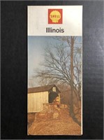 1966 SHELL GAS STATION ROAD MAP - ILLINOIS