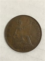 1927 GREAT BRITAIN ONE PENNY