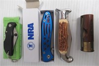 (4) Small pocket knives that includes Federal and
