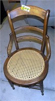 STRAIGHT BACK CHAIR WITH CANE BOTTOM
