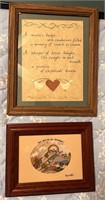 Two (2) Small Framed Inspirational Messages