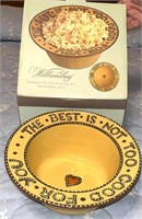 Ceramic Popcorn Bowl - The Best Is Not Too Good