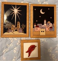 Three (3) Tile - Star Over Bethlehem; Jerusalem;