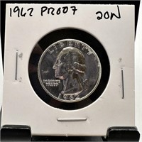 1962 PROOF WASHINGTON SILVER QUARTER