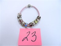 Pandora 7" Bracelet with 11 Sterling & Rhinestone