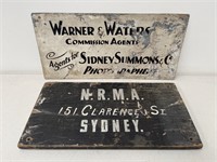 2 x Small Signs Inc NRMA & Warner & Waters