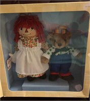 C7) Dolls: Raggedy Ann and Brown Bear -new in box