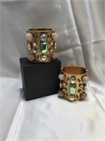 J Crew Wide Crystal Cuff Bracelets