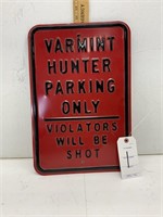 Metal Hunter Parking Sign