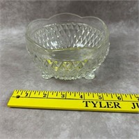 Indiana Glass Diamond point Footed Candy Dish