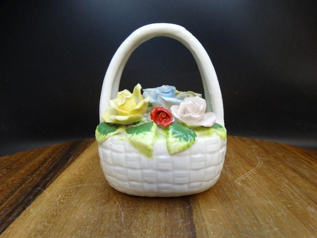 Royal Crown Porcelain Rose Basket