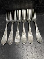 LOT OF 6 18TH/19TH CENT. COIN SILVER DINNER FORKS