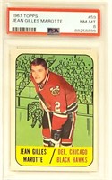 1967 Topps Hockey #59 Jean Gilles Marotte PSA 8