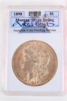 Coin 1898-P  Morgan Silver Dollar ACGS MS63