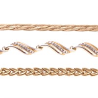 A Trio of Lady's Bracelets in Gold