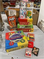 STACK OF BOARD GAMES, PLAYING CARD DECKS