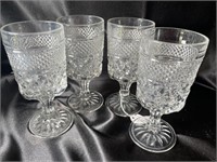 Four (4) Anchor Hocking Wexford Water Goblets