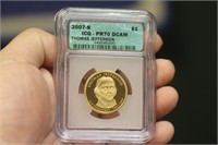 ICG Graded 2007-S Thomas jefferson $1.00 Coin
