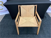 Wood & Yarn/Macrame Side Chair/Accent Chair