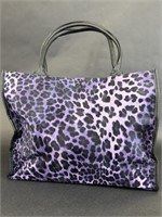 Neiman Marcus Purple Leopard Print Tote