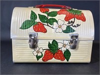Vintage Aluminum Strawberry Lunchbox and Stamps