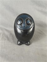 Black Owl Figurine Tonala Style Mexican Pottery