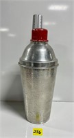 Vtg Aluminum Red Top Cocktail Shaker