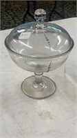 Clear Glass Beaded Compote