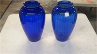 Pair of Blue Glass Vases