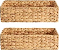 2-PACK Water Hyacinth Woven Storage Basket