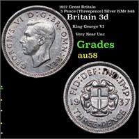 1937 Great Britain 3 Pence (Threepence) Silver KM#