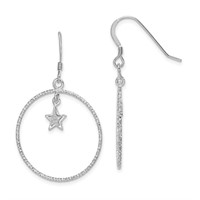 Sterling Silver Enamel Glitter Star Earrings