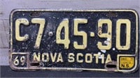 1969 Nova Scotia License Plate