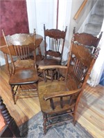 Four Matching Antique High Back Chairs