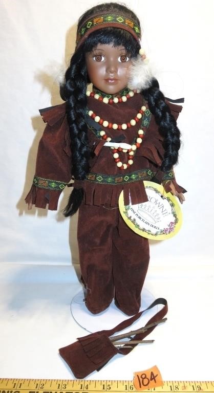 Porcelain Native American Doll "White Dove"