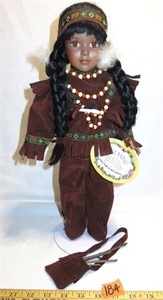 Porcelain Native American Doll "White Dove"
