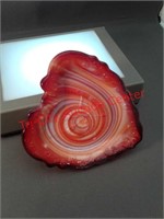 Imperial Glass red slag pin tray