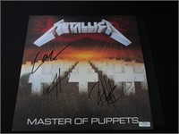 Metallica band signed album cover COA